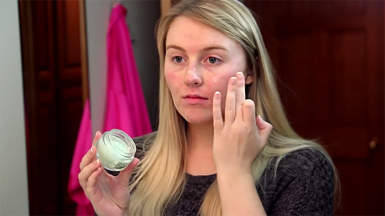 Biotherm product being used on the on influencer's face