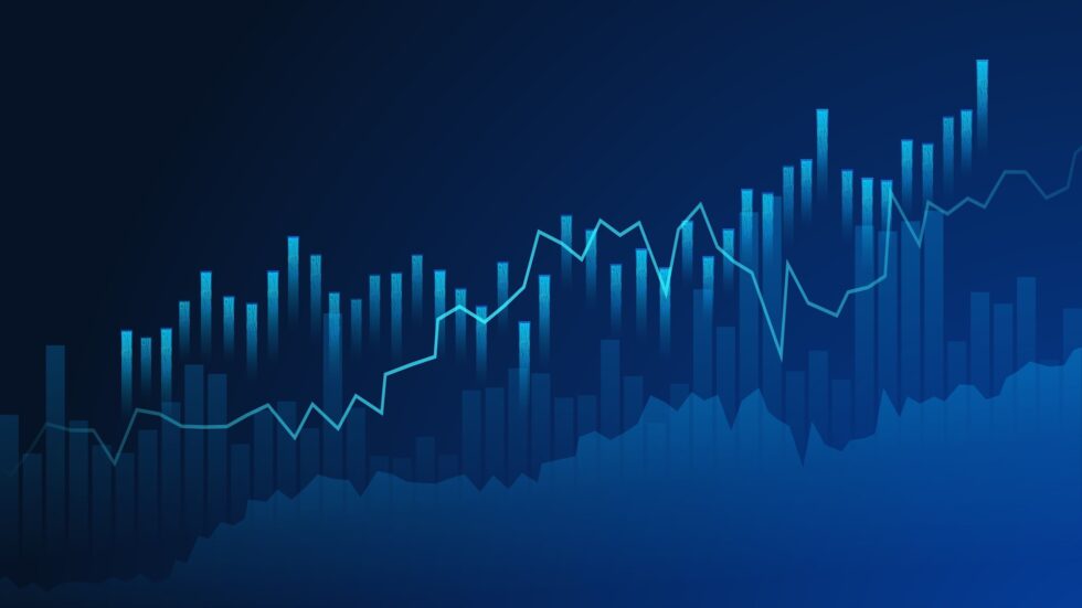 brand lift study: A line graph shows peaks and valleys but overall upward momentum ("up and to the right")