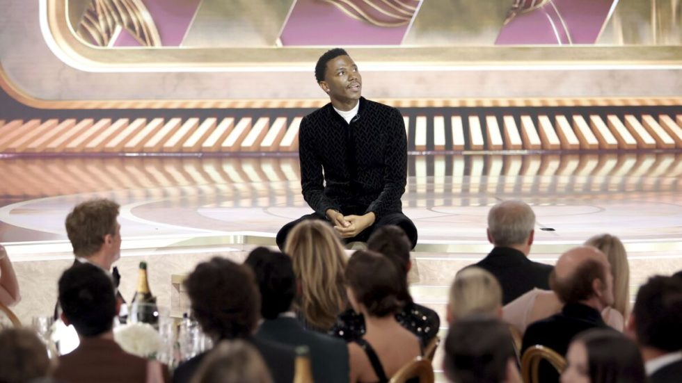 Jarrod Carmichael hosting the Golden Globes
