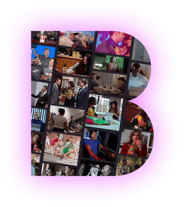 letter B containing images of BEN placed branded moments in shows, influencer posts and music