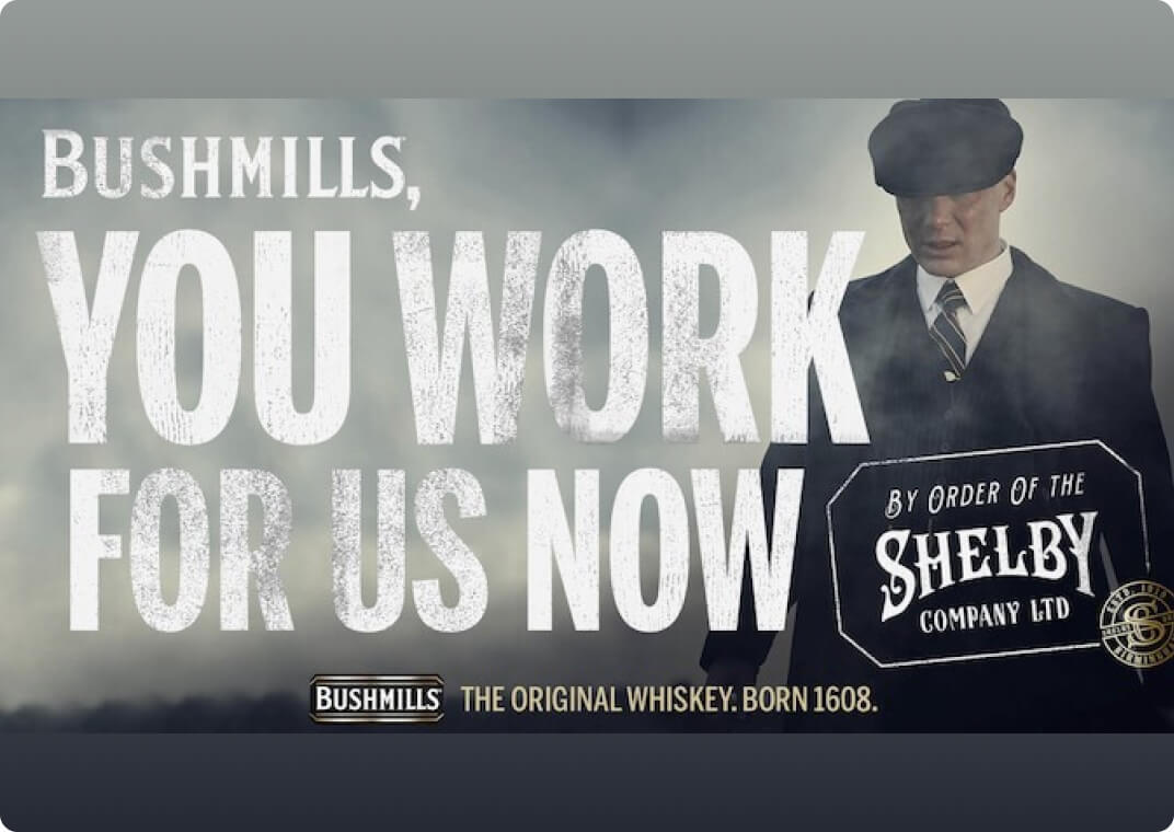 Bushmills partnership billboard