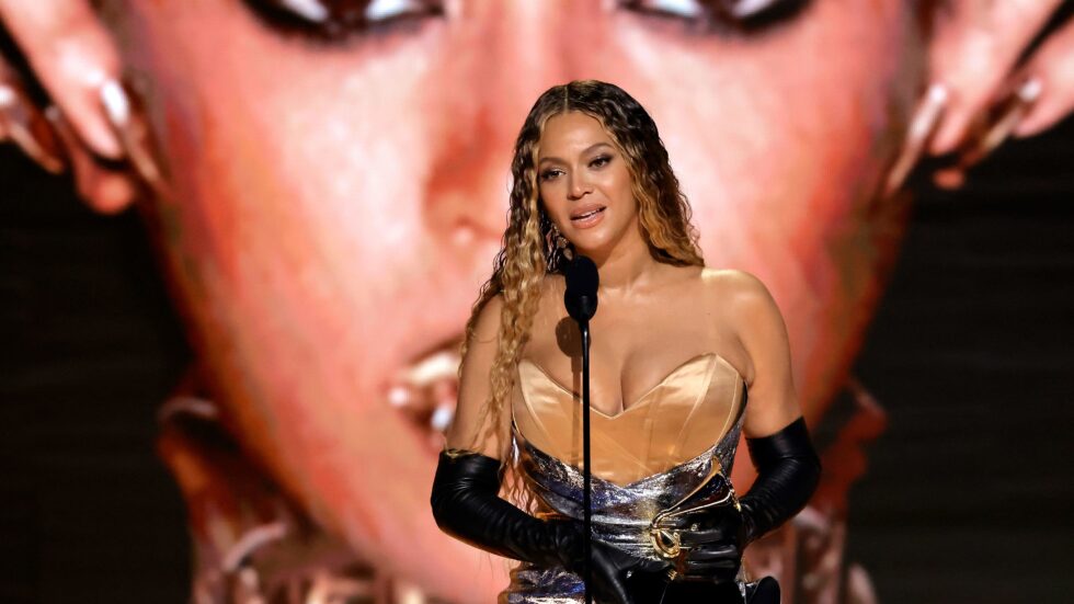 Beyonce during the Grammy Awards