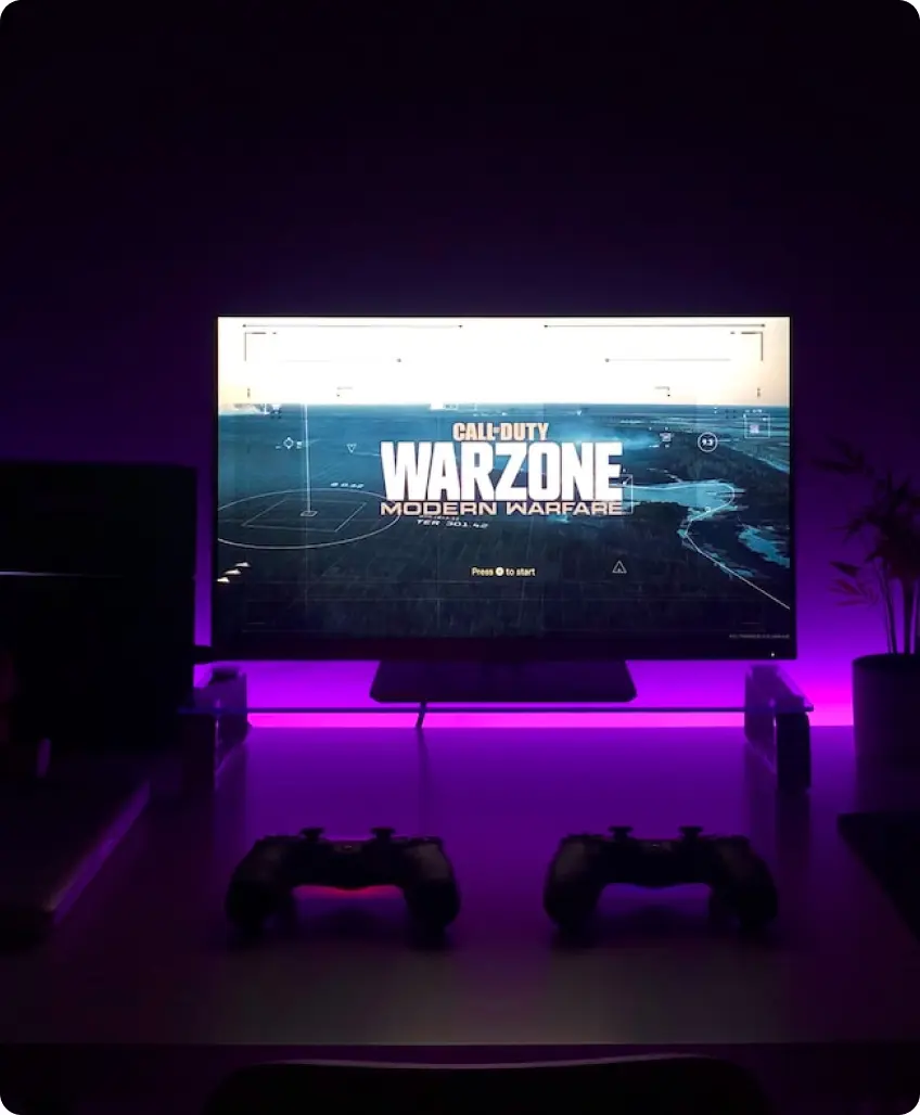 A photo of a gaming setup
