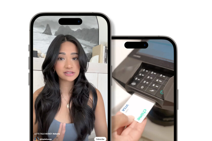Influencer promoting the Chime brand on social channels