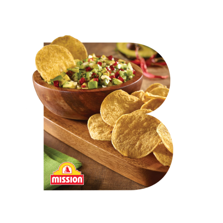 CPG influencer marketing: A stylized uppercase B (BENlabs logo) with Mission Foods tortillas on a wooden serving board