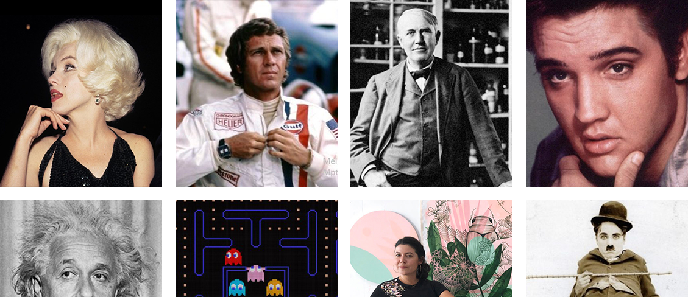 Portfolio grid of client images