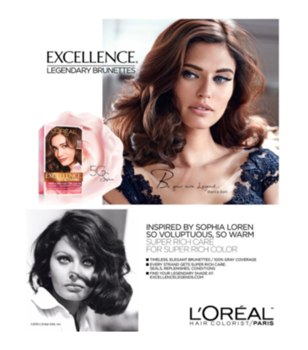 Classic Loreal advertisement featuring Sofia Loren