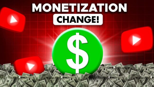 Graphic image of YouTube Monetization changes
