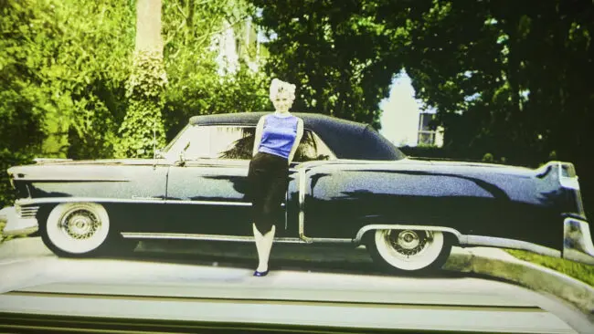 Marilyn Monroe and her Cadillac