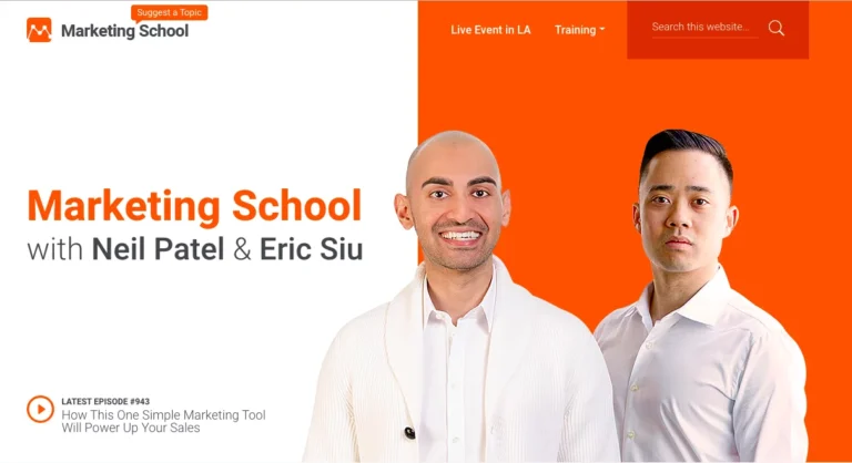 Best marketing podcasts marketing school with Neil Patel and Eric Sir