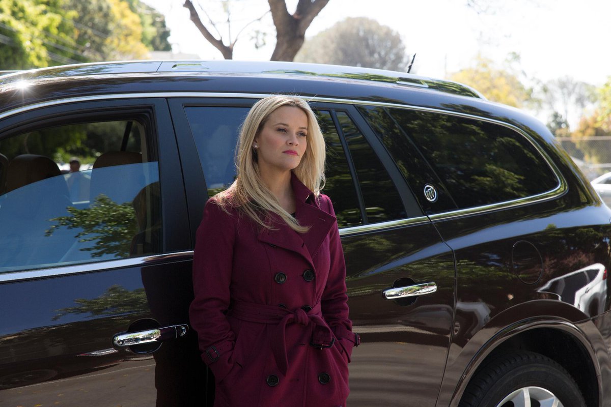 how does a car end up in a movie or tv show? photo of Reese Witherspoon in front of a Buick in Big Little Lies.
