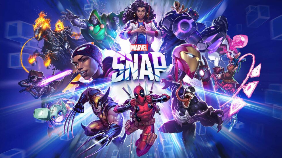 Marvel Snap Influencer Marketing: A banner showing a variety of Marvel characters, including Spider-man, Wolverine, Venom, Deadpool, Ironman and others