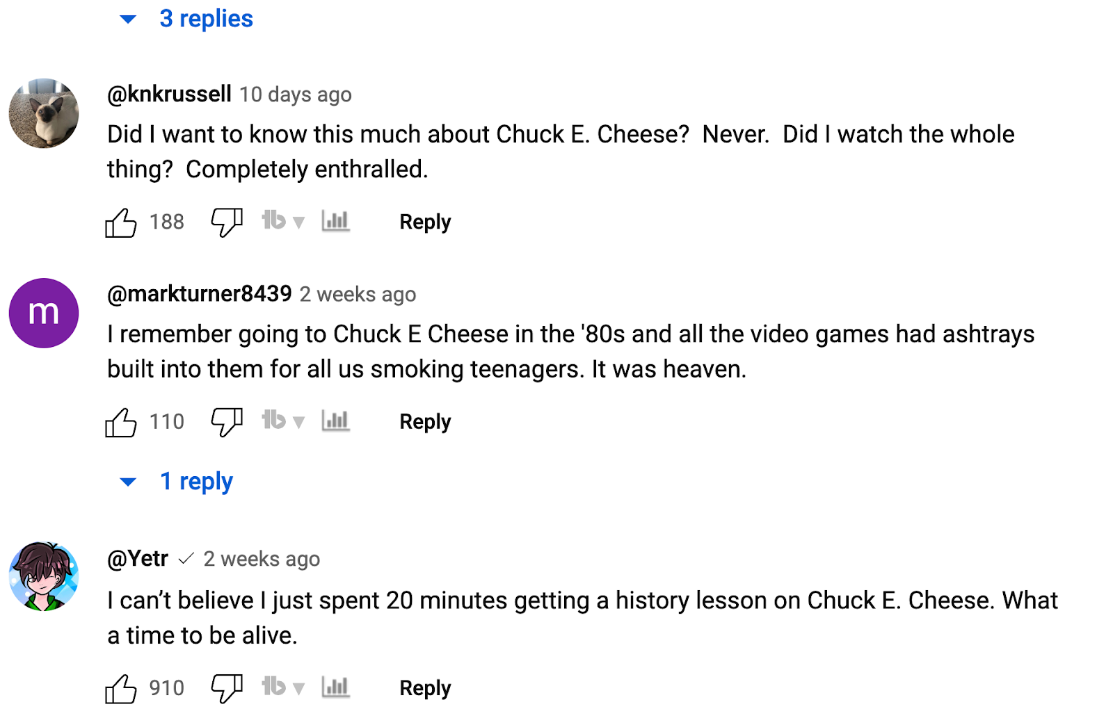 Last week tonight comment section example of YouTube marketing